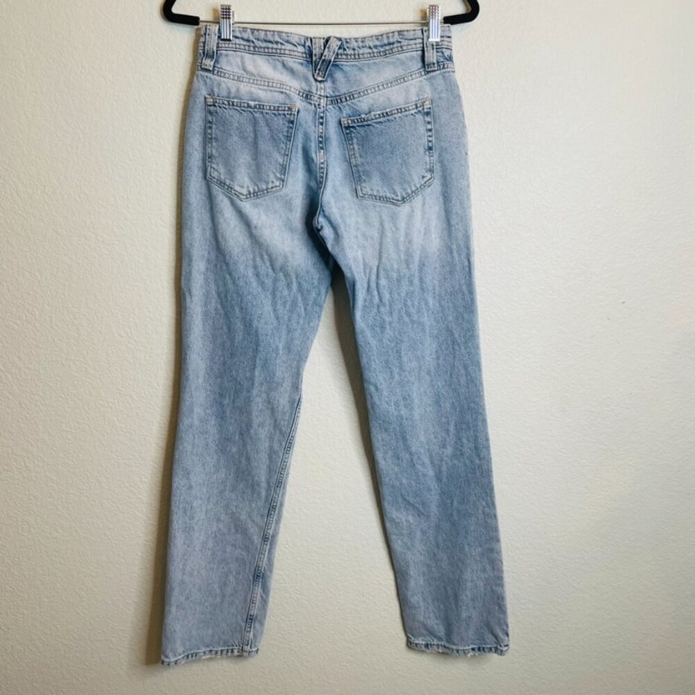 We The Free Blue Light Wash Button Fly Straight Leg Denim Jeans | Size 27 - Picture 2 of 6